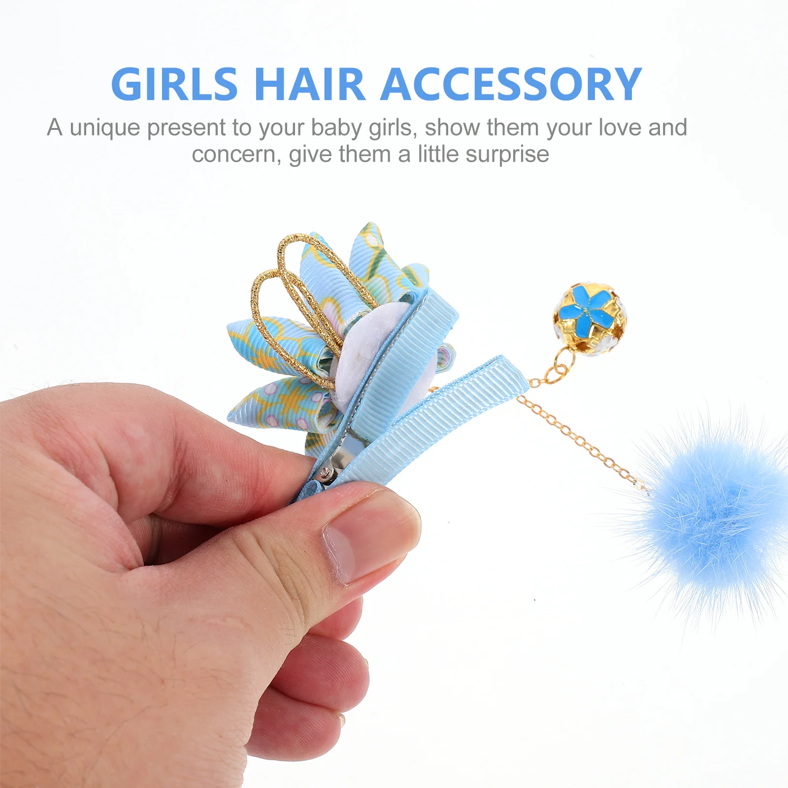 2 uds horquilla niñas Clip niños chinos para colgar pasador de flores tela Miss Barrettes