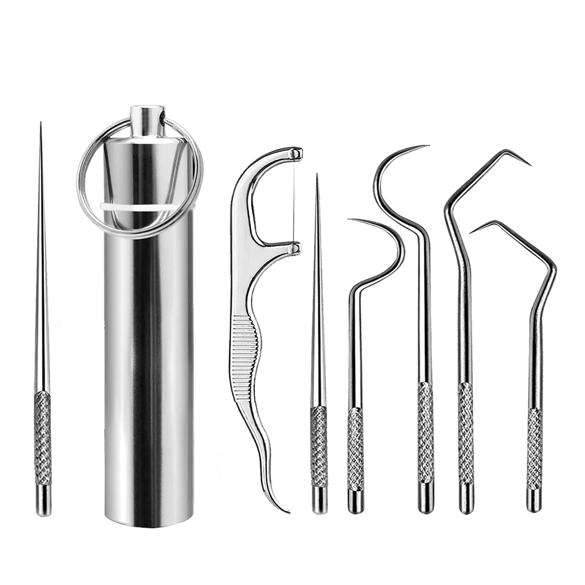 3/4/5/7PCS Aluminum Toothpick Set Portable Oral Cleaning Tools Tooth Flossing Artifact Outdoor Picnic Camp Reusable Toothpick