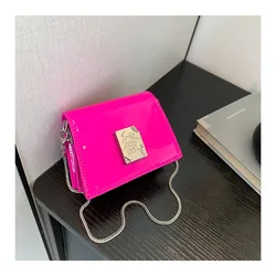 Get Rich Hasp PU Solid Small Square Shoulder Bags Chains High Quality Simple Compact Crossbody Bags for Women 2024 Fashion New