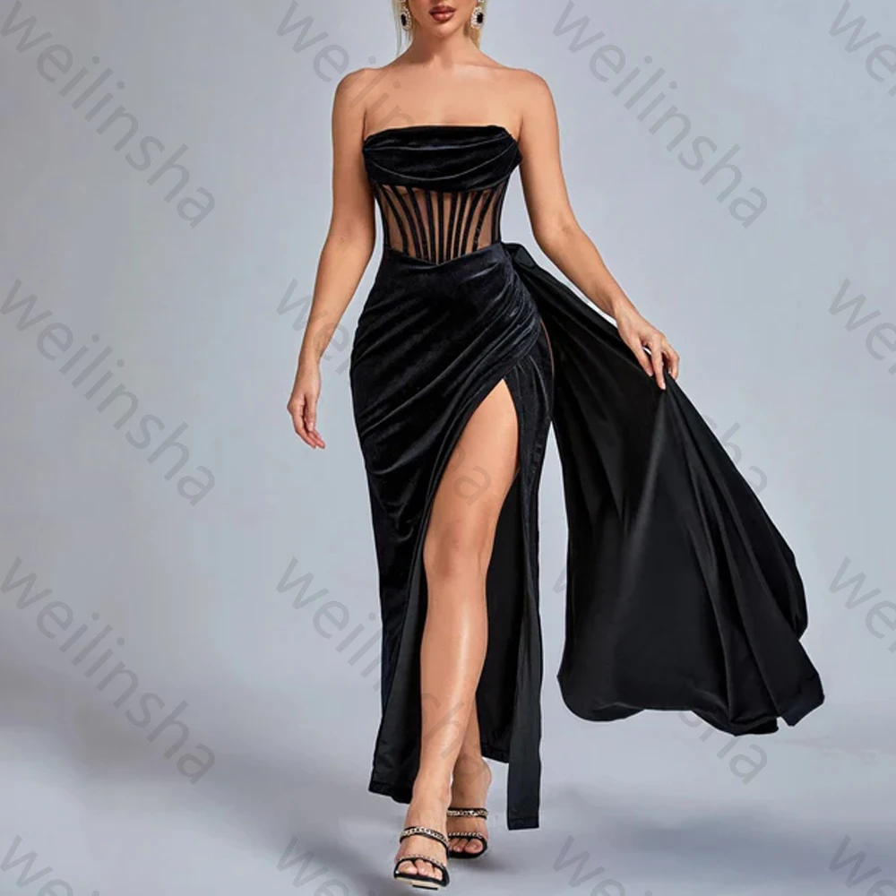 

Elegant Sleeveless Off-shoulder Evening Dresses Luxury Strapless Long Dress Exquisite High Quality Prom Party Gowns Customized