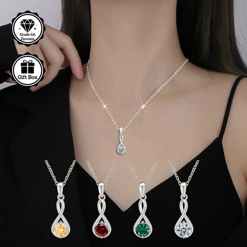 LAMVOICE Schmuck für Frauen/hypoallergene Halskette, Weihnachtsgeschenk für, 1-Karat-Zirkonia-Halskette, hochwertiger Schmuck