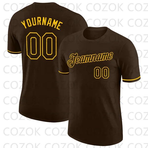 Custome Brown Style Football Jerseys for Men Women Unisex Football Short Sleeves Athletic Tee Shirts image 5