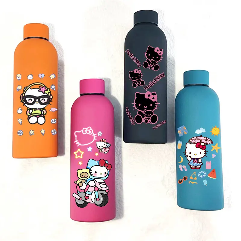 Sanrio Insulated Cup HelloKitty Sports Small Mouth Bottle Colour Double-layer Vacuum Stainless Steel Cola Coffee Frosted Bottle