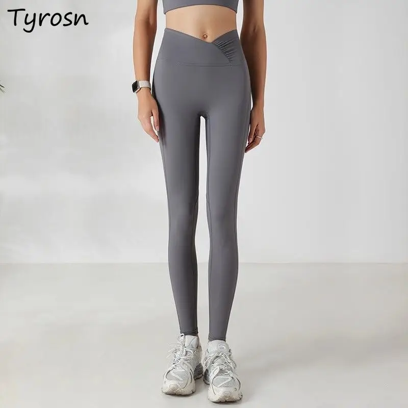 Leggings Women High Waist Sports Tight Hip Lift Abdomen Solid All-match Summer Fitness Sexy Casual Streetwear Ins Korean Fashion