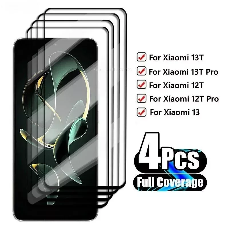 4Pcs Tempered Glass For Xiaomi 13T 14 Pro 13 12T Pro 13 Screen Protector Protective Phone Lens Film For Xiaomi 14 13T Pro Glass