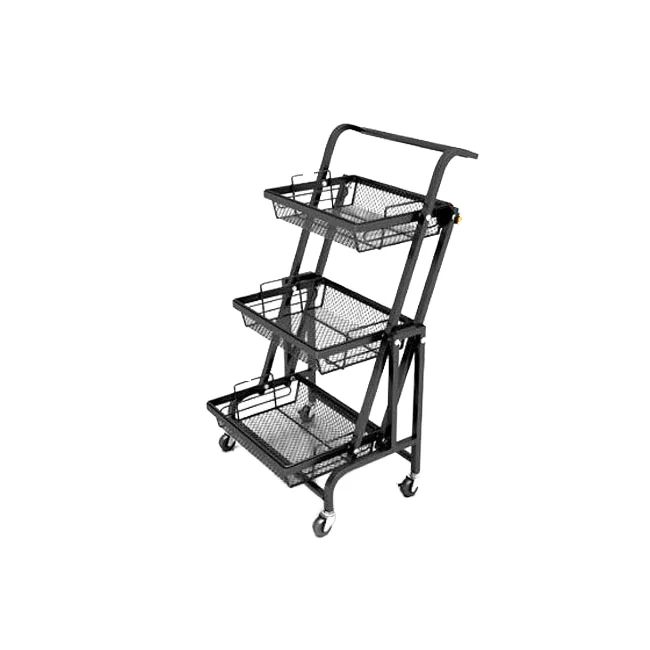 

Home Kitchen Organizer 3-Tier Movable Rolling Storage Rack Metal Utility Carts with Wheels Standing Type Installation