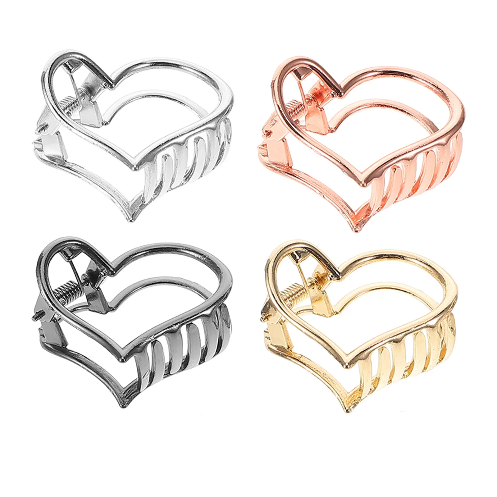 

4Pcs Heart Shaped Hair Claws Minimalist Style Perfect for Wedding Party Prom Fashion Headwear Hair Clips Jaw Clip