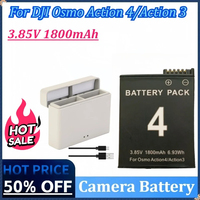 New 3.85V 1800mAh for DJI Action 4/Action 3 Replacement Battery for DJI Osmo Action 4/3 Camera Battery Accessories with Charger