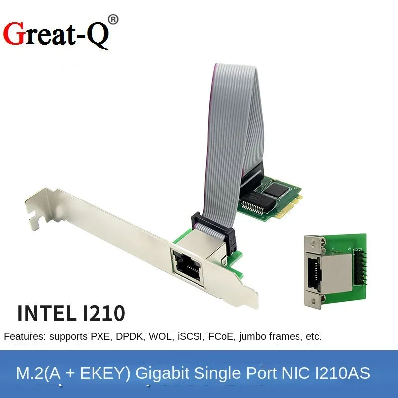 M. 2 A+E key Gigabit single port server desktop network card I210AT chip RJ45 adapter card