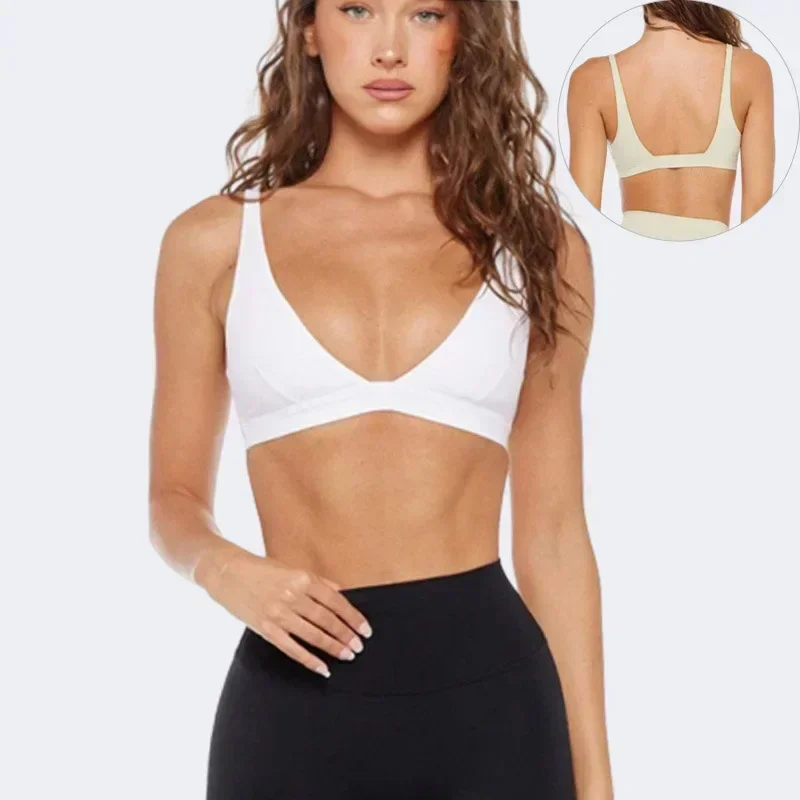 Reggiseno yoga nudo da donna bella schiena ammortizzante raccolta pantaloni fitness da corsa all'aperto biancheria intima sportiva