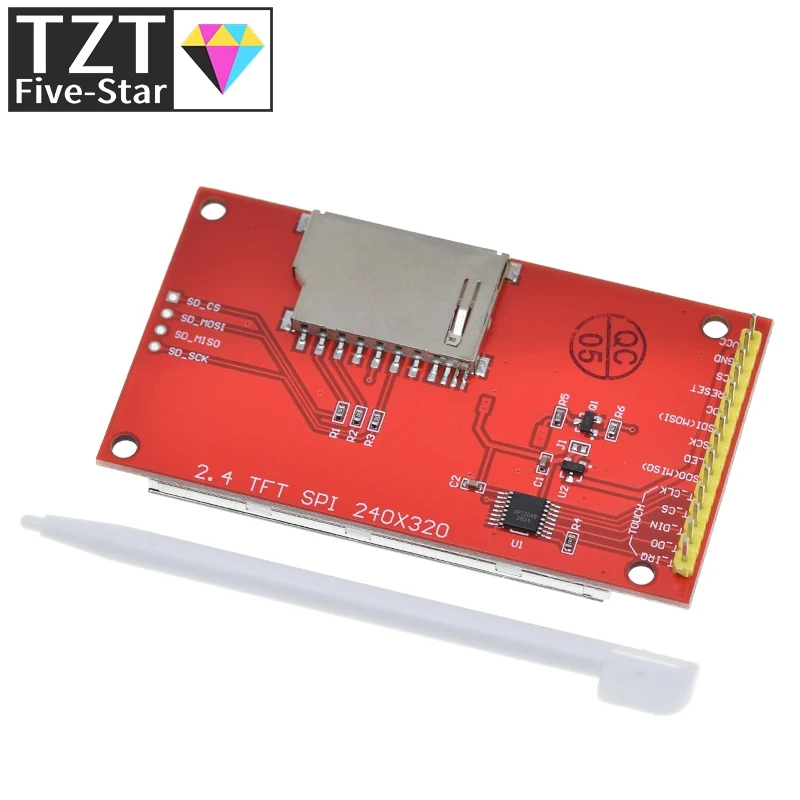 Imagem -06 - Tzt 2.4 240x320 Spi Tft Lcd Módulo de Porta Serial Mais 5v 3.3v Pbc Adaptador Micro sd St7789 Led Branco com Toque