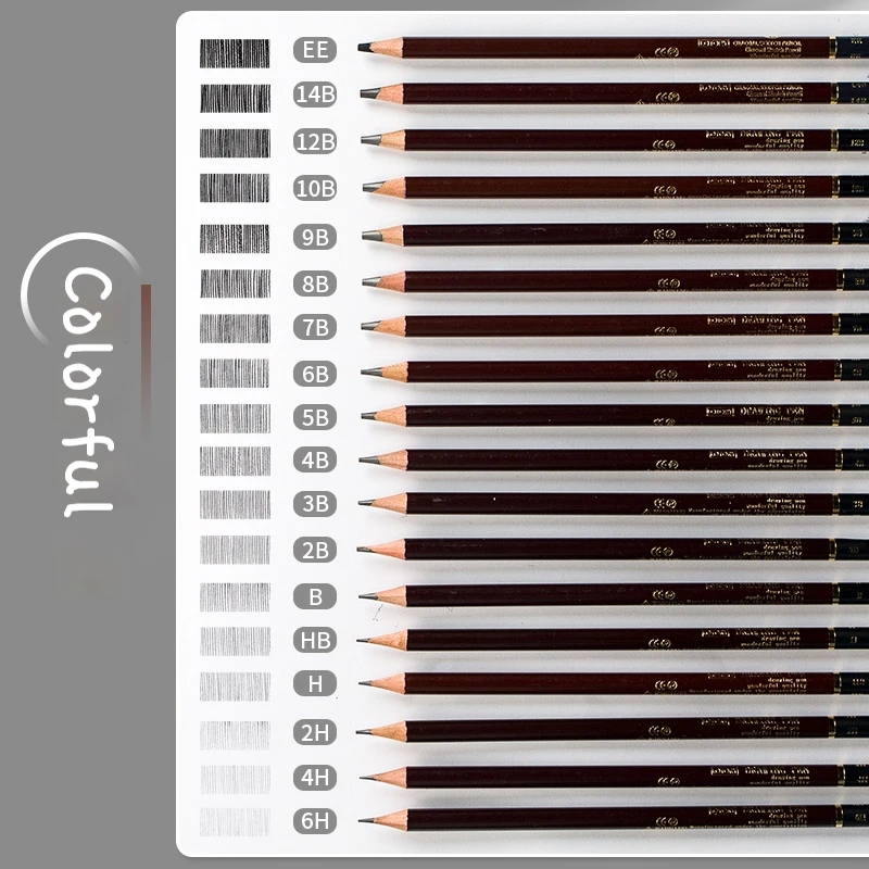 Imagem -02 - Desenho Profissional Esboçando Conjunto de Lápis Lápis de Arte Sombreamento de Grafite Iniciantes e Artistas Profissionais 12 Pcs