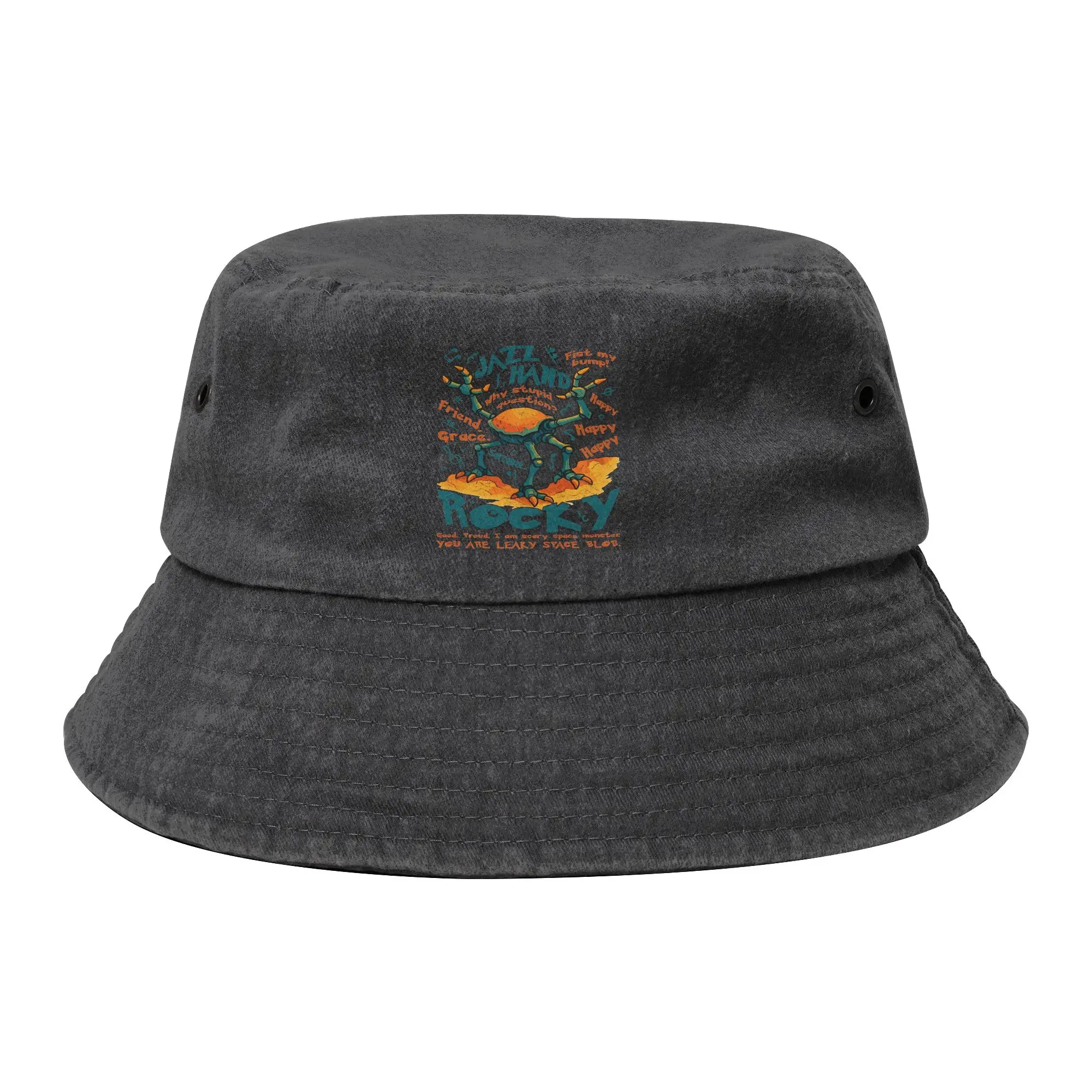 Jazz Hand Rocky Amaze Project Hail Mary Bucket Hats Women Men Foldable  Distressed Denim Fishing Hats Spring Headwear Panama Hat