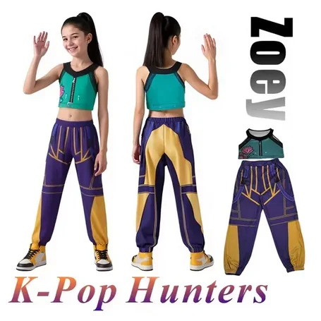 

KPop Demon Hunters Halloween Cosplay Costume Rumi Zoey Mira White Suit Dress Up Performance Theme Party Outfit Girls