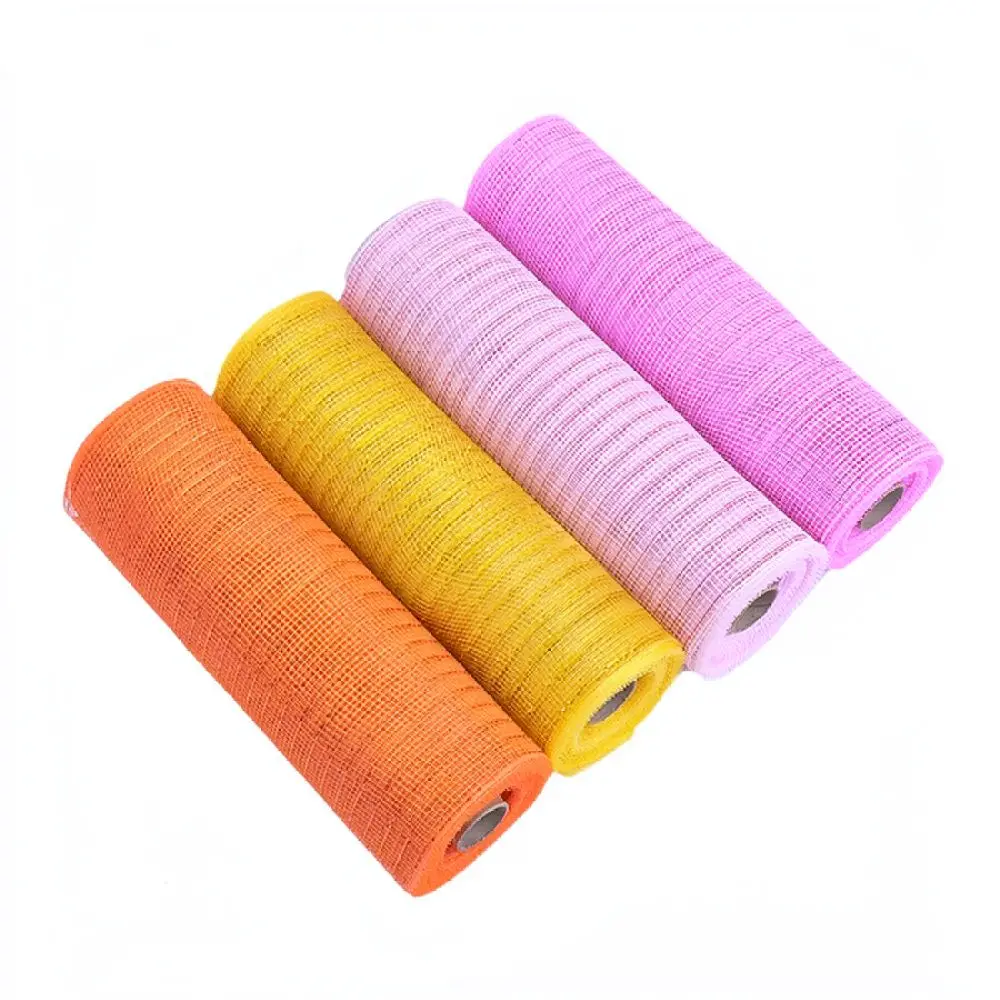 Shiny Metallic Deco Mesh Ribbon For Christmas Wreath Making Gift Wrapping Bouquet Floral Packaging DIY Craft Art Supplies
