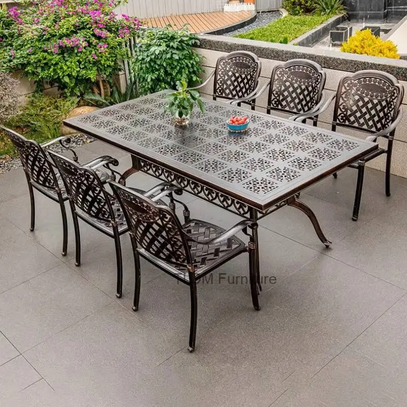 

Комплекты садовой мебели для улицы и балкона: стол и стулья из литого алюминия для отдыха на открытом воздухе