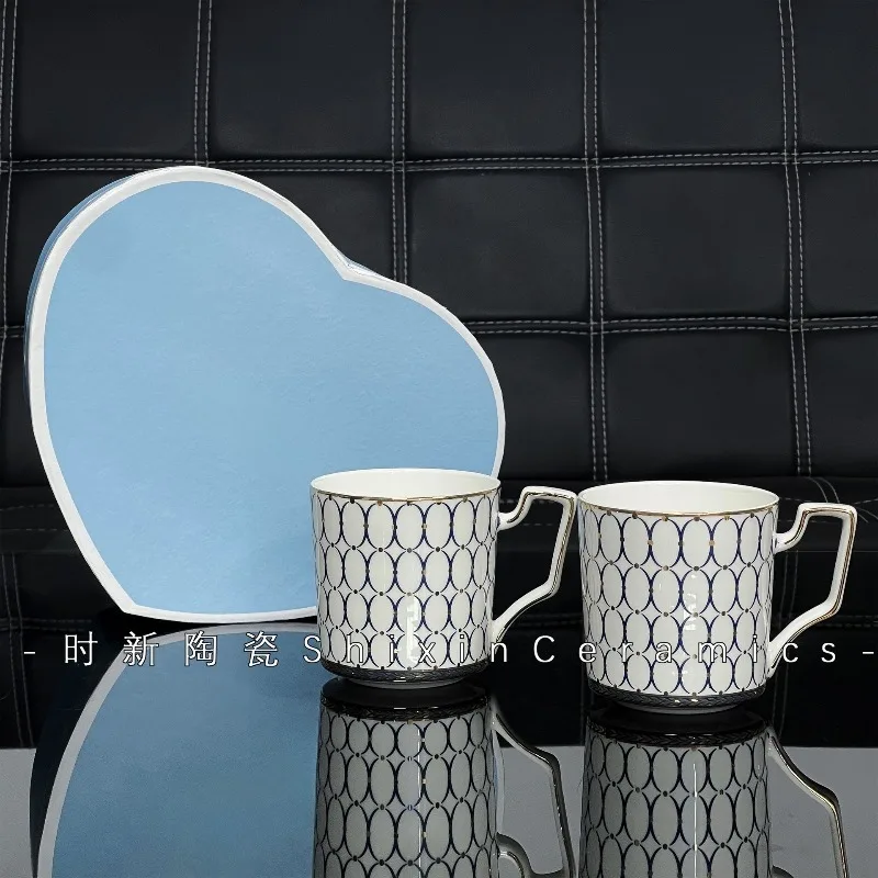Bone China Tasse Geschenk Paar Paar Keramiktasse Souvenir Geschenk zum Verschenken des täglichen Gebrauchs