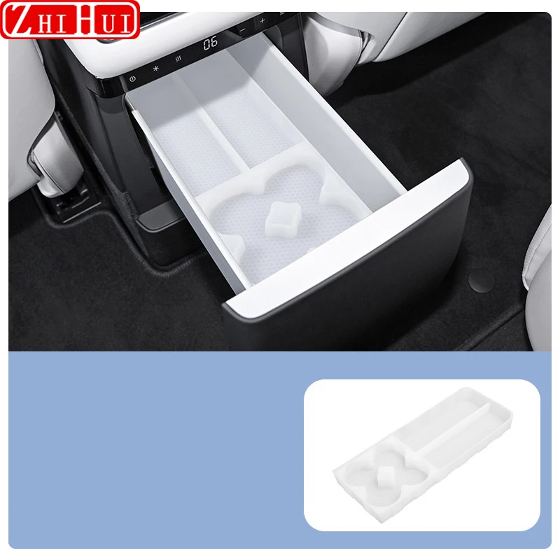 For Lixiang Li L6 L7 L8 2024 Restyling Car Silicone Refrigerator Storage Box Tray Auto Interior Storage Decoration Accessories