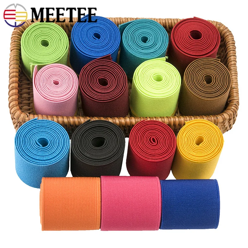 

3/5Meters 20/25/30/40/50mm Flat Elastic Band for Sewing Belt Stretch Webbing Bands Pants Waistband Rubber Tape DIY Accessories