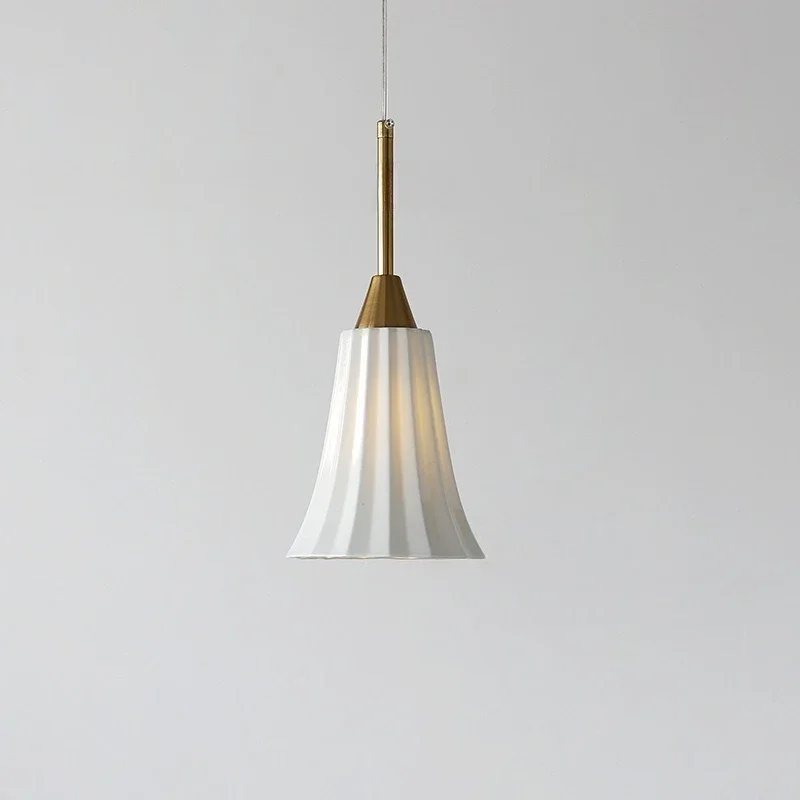 Modern Luxury Aesthetic Small Horn Suspended Shape Iron LED Pendant Lights Indoor Lamps for Bedroom Home Decoration Chandeliers