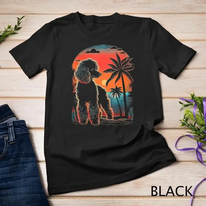 Poodle 80s Sunset Vintage Retro Style T Shirt Unisex T shirt