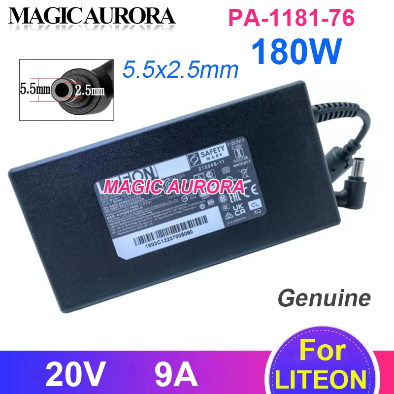 Carregador Portátil Pa118176 55×25 mm para Thunderobot 911 mt Fonte de Alimentação Preto Original Liteon20 v 9a 180w