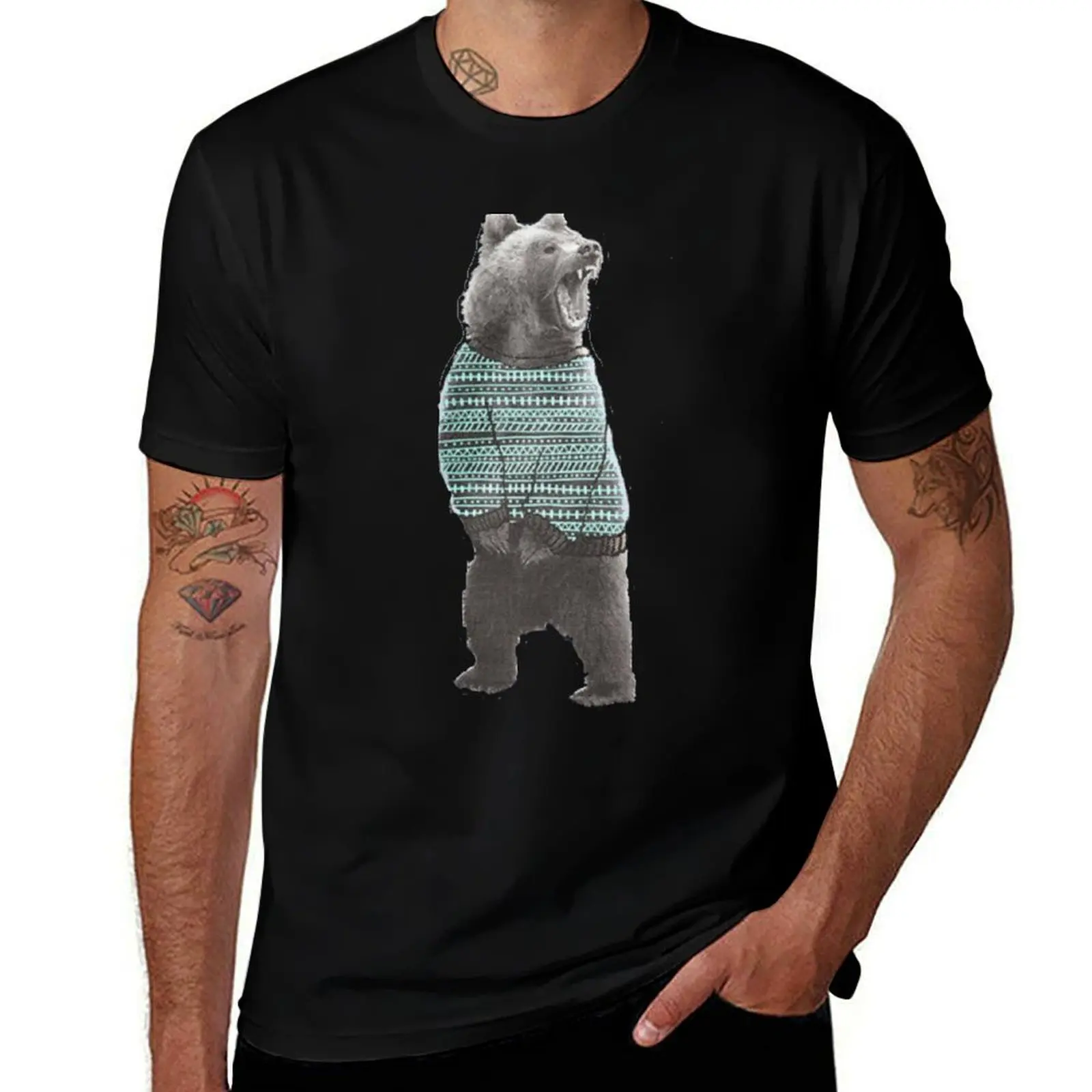 

Sweater Bear T-Shirt man tshirt t shirts for man cotton funny T-Shirt