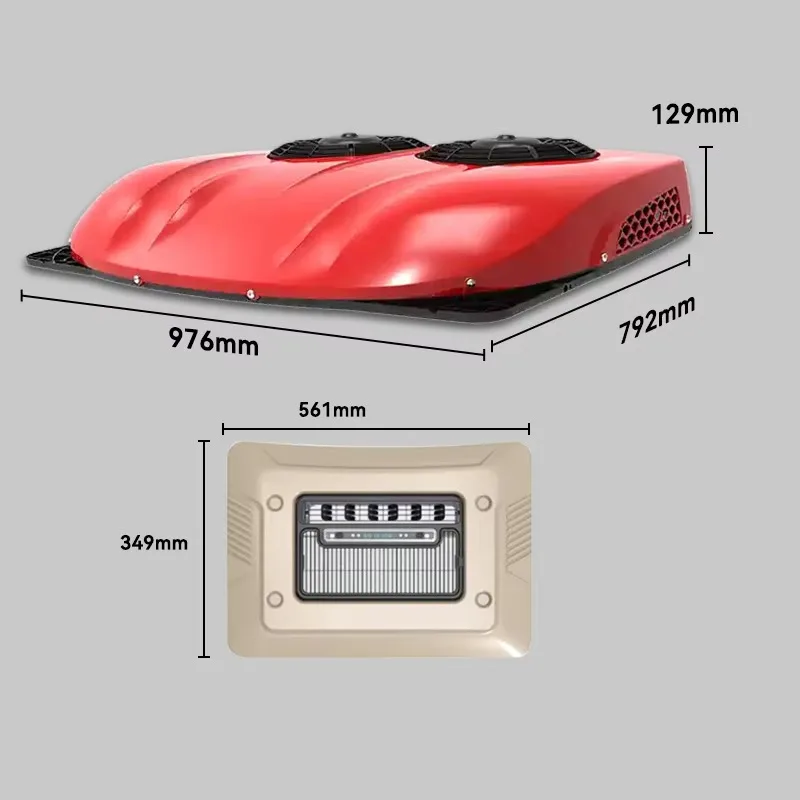 Aire acondicionado para estacionamiento de techo de 12 V y 24 V con potencia de 2400 W. Enfriador de estacionamiento de camiones para vehículos recreativos y barcos de crucero