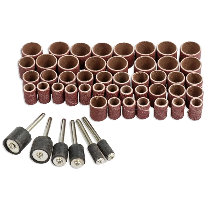 51Pcs Sandpaper Ring Grinding Head Sandpaper Roll Metal Derusting Polishing Round Play DIY Grinding Wheel