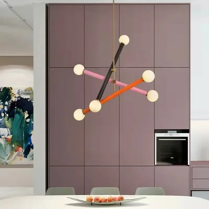 Individuation Colorful Chandelier Art Deco Dining Room Parlor Hanging Lamp Bedroom Shop Lighting G9 Dropshipping Pendant Lights