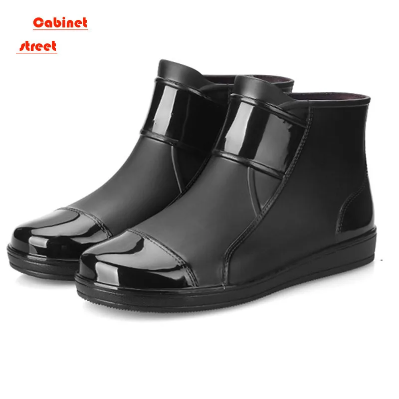 

2024 New Rain Shoes Men's Fashionable Short Tube Rain Boots Low Cut Summer Slip And Waterproof Rubber Kitchen Work Water Shoes