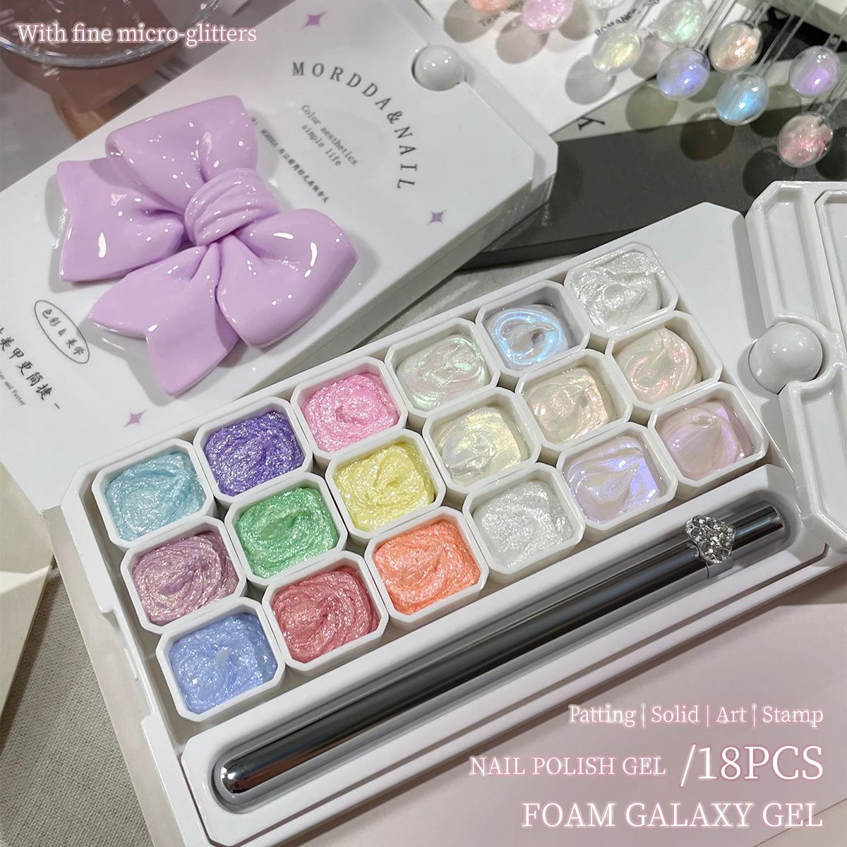 MORDDA 18 Colors Patting Gel Smudge Canned High Saturation Popular Semi-Solid Nail Polish gel Women's Salon Manicure DIY