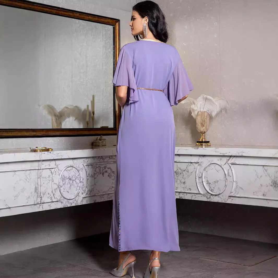 

UNI Luxury Diamond Party Dress Women Robe Muslim Evening Abaya Arab Oman Dubai Moroccan Pakistan Jalabiya Caftan Ramadan Vestido