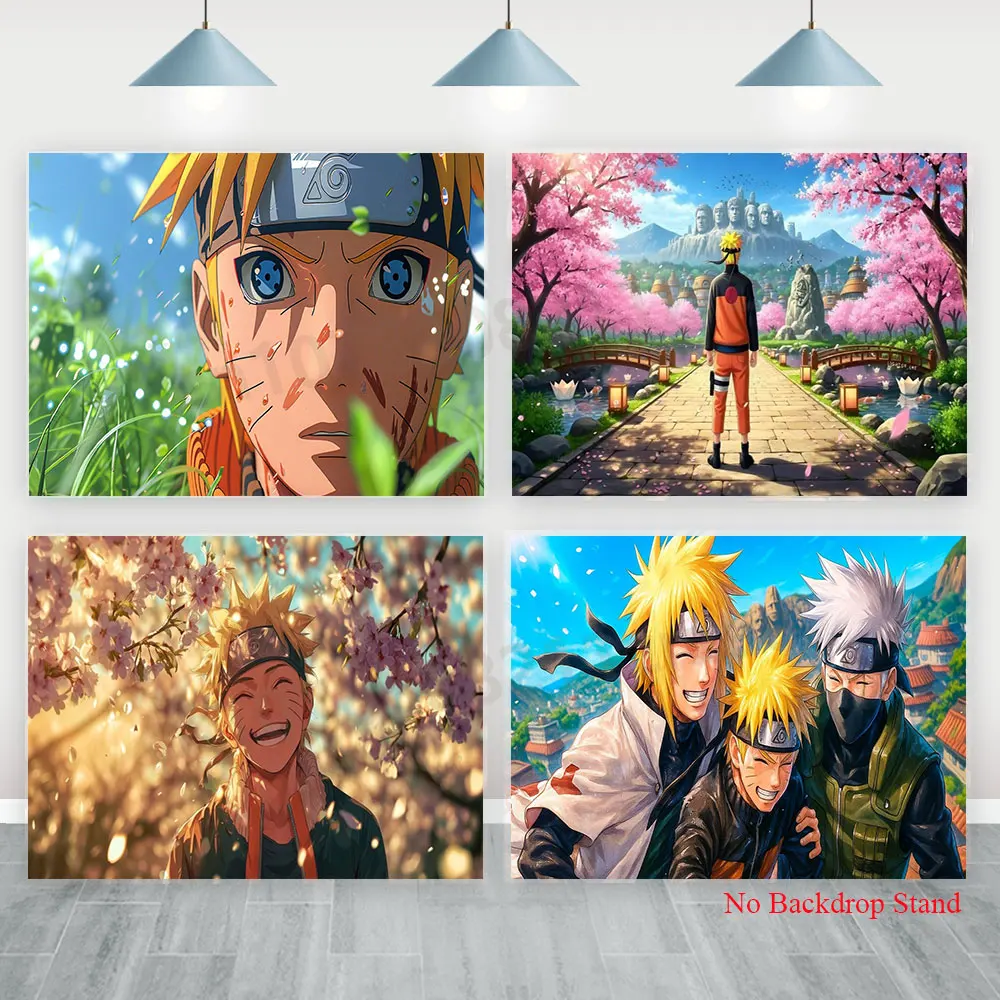 

Naruto Backdrop Banner Boys Kids Birthday Outdoor Party Decorations Hot-blooded Anime Vinyl Polyester Fabric Backgrounds Covers