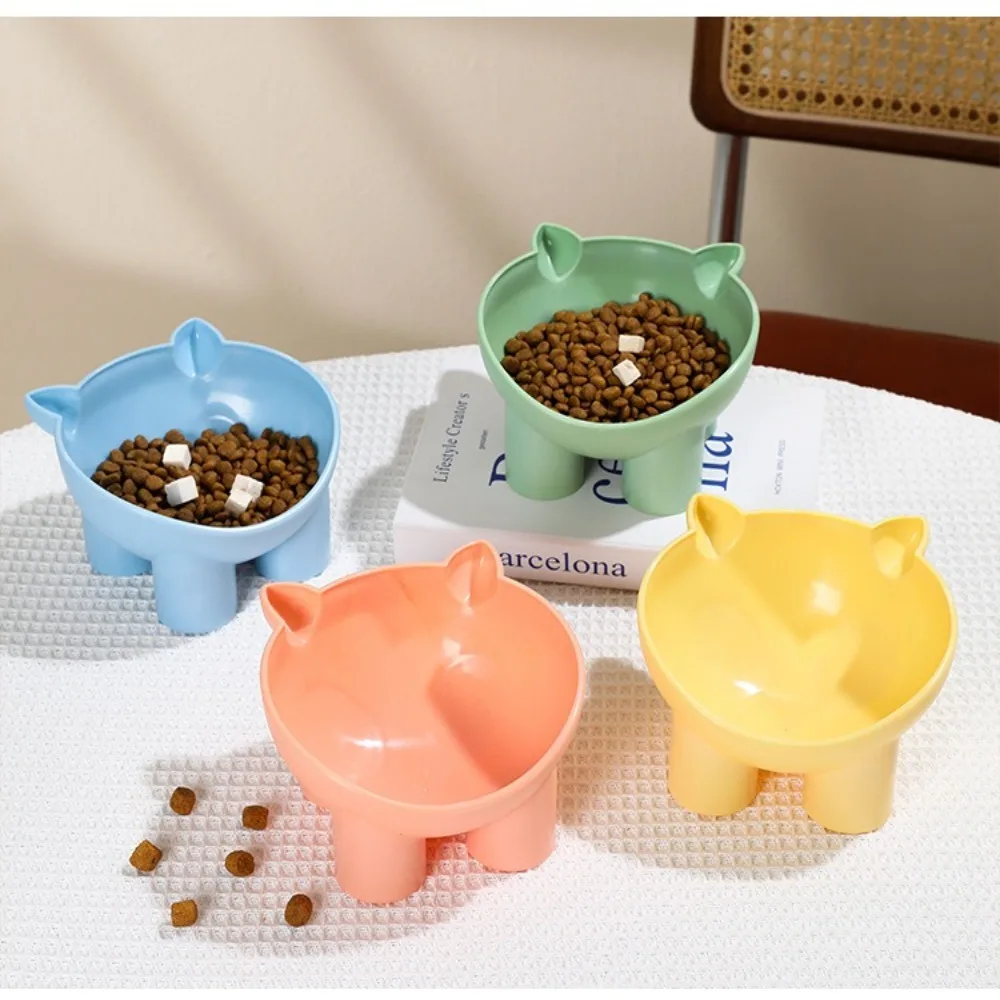 New Model Macaron Dog Cat Bowl Elephant Leg Neck Protector Pet Food Water Bowl High Foot Anti-tip Cat Food Basin