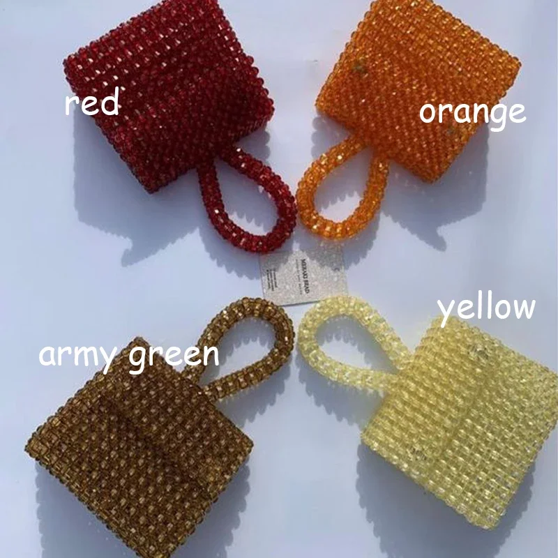 Acrylic Beads Women Bags Special Design Box Totes  Handmade Summer Party Handbags Cute Transparent Lady Dinner Wholesale