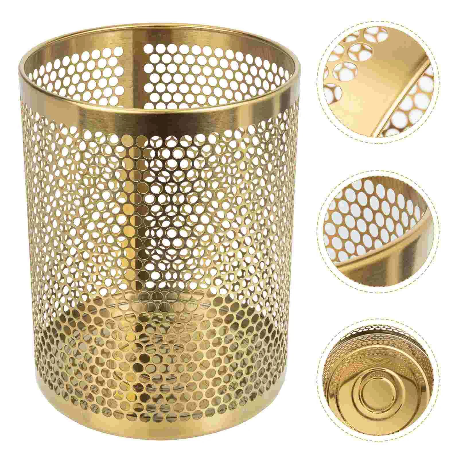 

Waste Basket for Bathroom Can Stainless Steel Office Garbage Holder