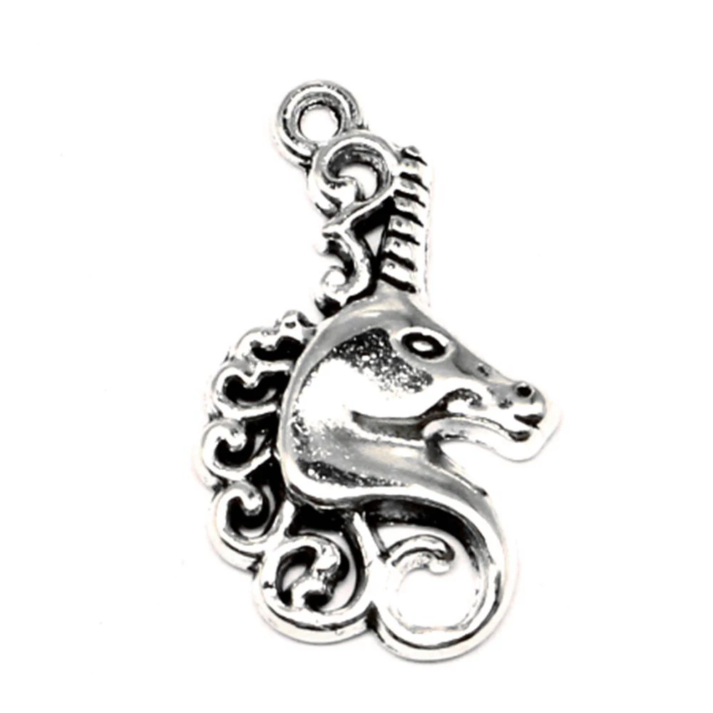 10pcs 16x26mm Unicorn Charms Jewelri Pendant Girls Craft Girls Jewelry Antique Silver Color