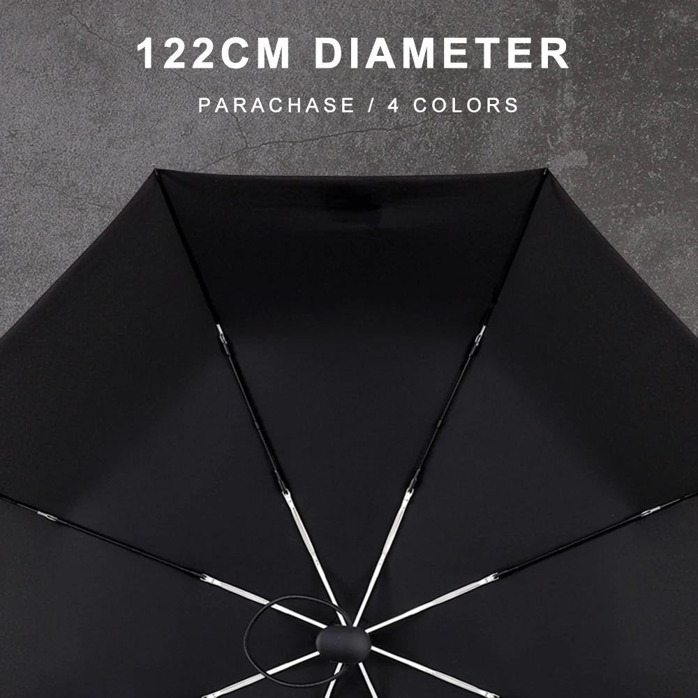 Parachase 120cm Big Umbrella Men, Large Folding Automatic Umbrella Windproof Strong, Business Style Golf Umbrellas, 8 Ribs