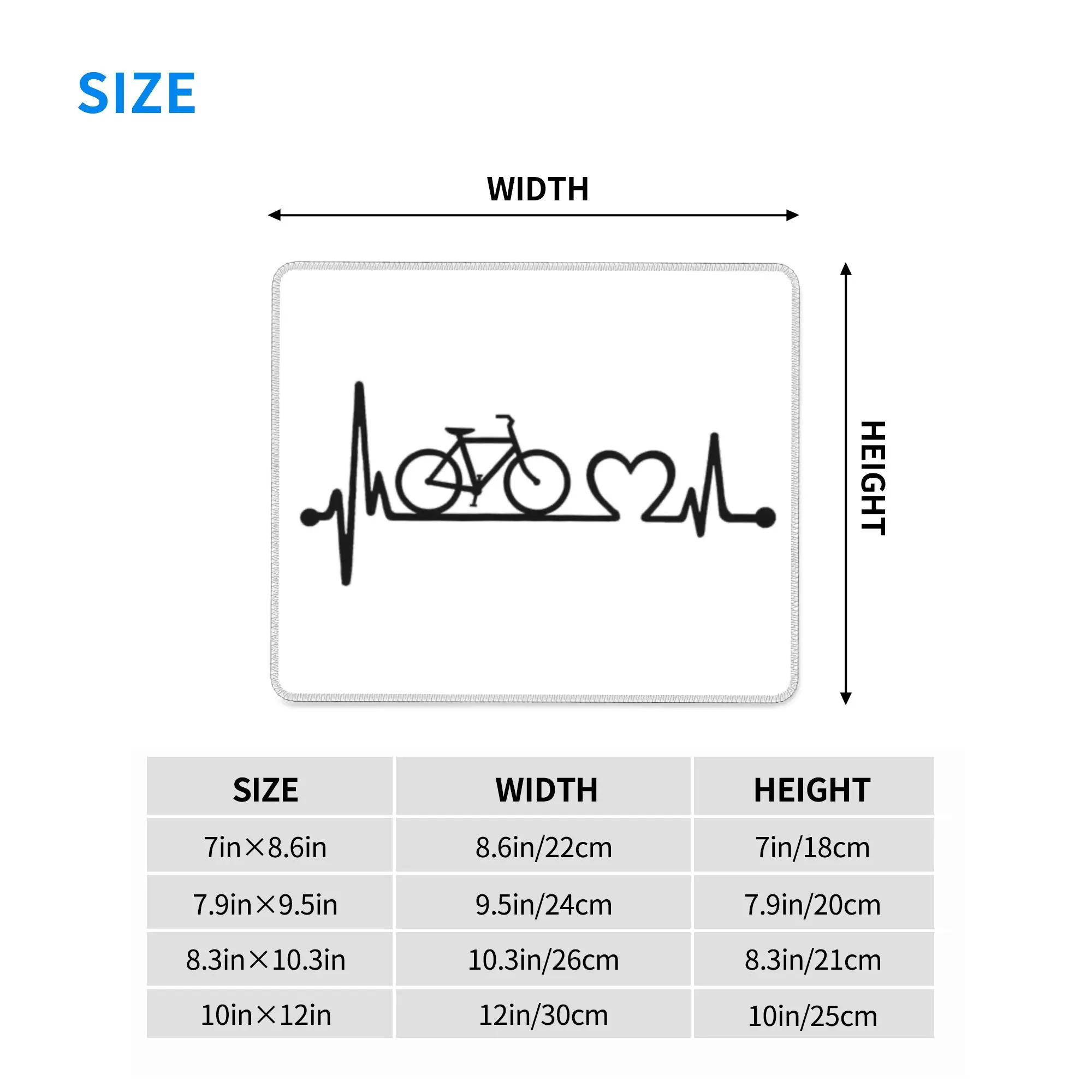 Mountain Bike Cycling Pulse Mouse Pad Computer Keyboard Mouse Mat Gaming PC Laptop Desk Mat Office Accessories Table Mats