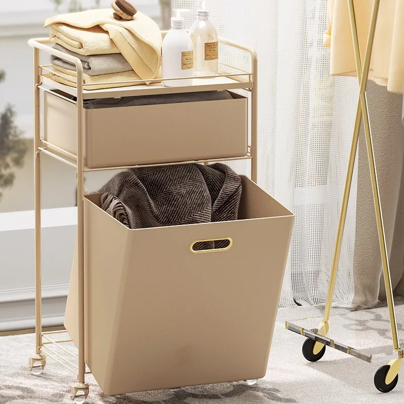 

More than just storage trolley rack floor-to-ceiling bathroom storage multi-layer laundry basket living room kitchen