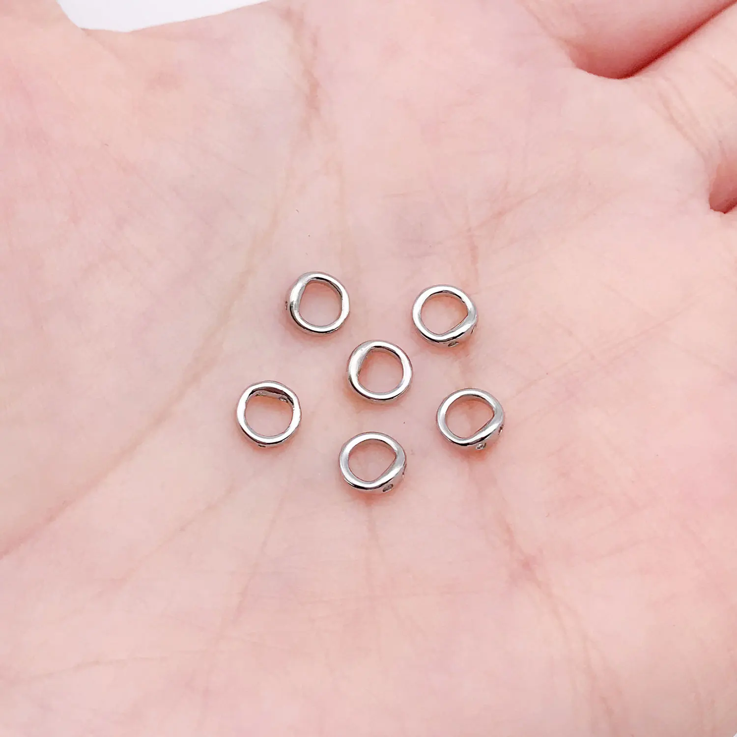 10pcs 18K Real Gold Plated Brass Metal Crimp End Beads, Jewelry End Caps Connector for DIY Jewelry Making Accessories image 6