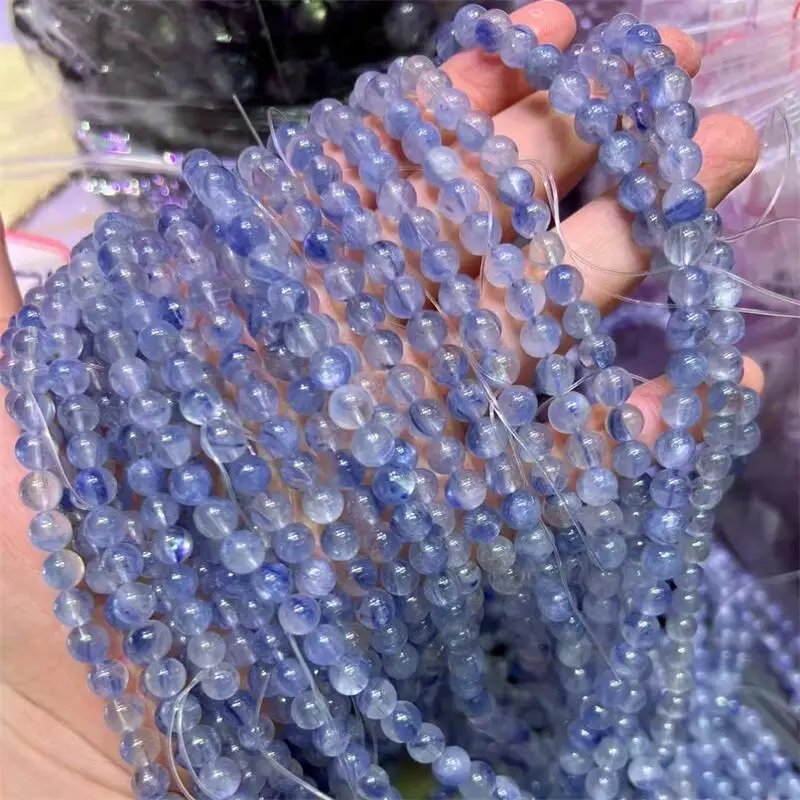 Natural Jade Kyanite Triple Circle Bracelet Gemstone Crystal Healing Round Bead Bracelet Women Men Fine Jewelry Gift 1PCS