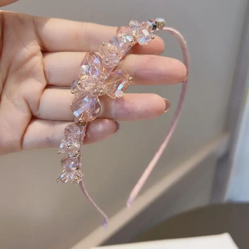 Baroque Crystal Fairy Hair Band Women Exquisite Rhinestone Gemstone Flower Princess Hair Accessories Wedding Diamond Headdress
