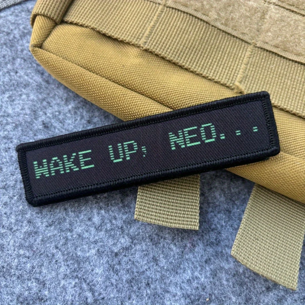 

Wake Up Neo Morale Tactical Patch Printed Hook&Loop Emblem Military Badge Combat Armband Backpack Stickers