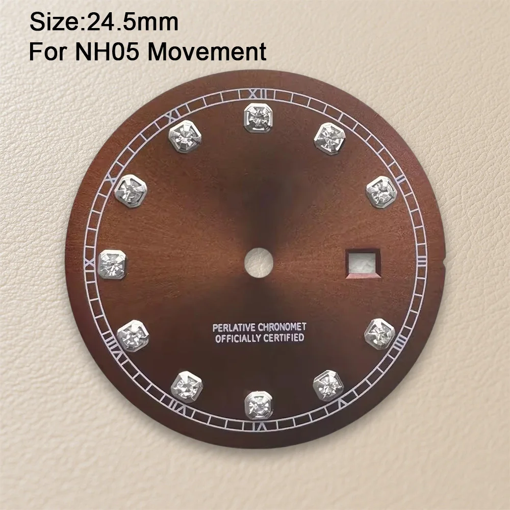24.5mm S Logo Diamond Dial Suitable For NH05 Japan Movement Sunray Watch Accessories Repair Tool image 4