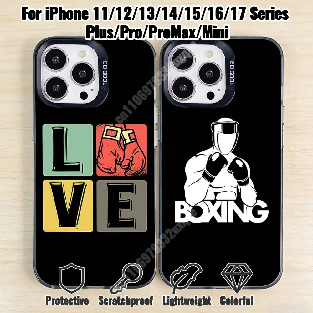 

Fighter Glove Boxing Sport Phone Case for iPhone 17 16 15 14 13 12 11 Pro Plus Max Mini X XS Silicone Hard Cover