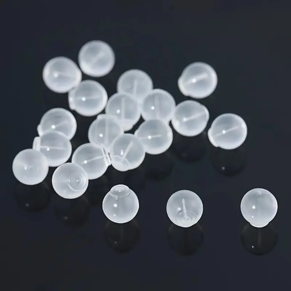 20pcs Soft Silicone Earring Backs Anti-Slip Leak-Proof Clear Ball Design for DIY Jewelry Making Comfortable Safety Stud Back