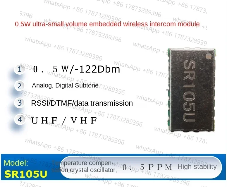 

5pcs SR-FRS-0W5U SR105U 400-470M subminiature radio module Wireless data transmission module