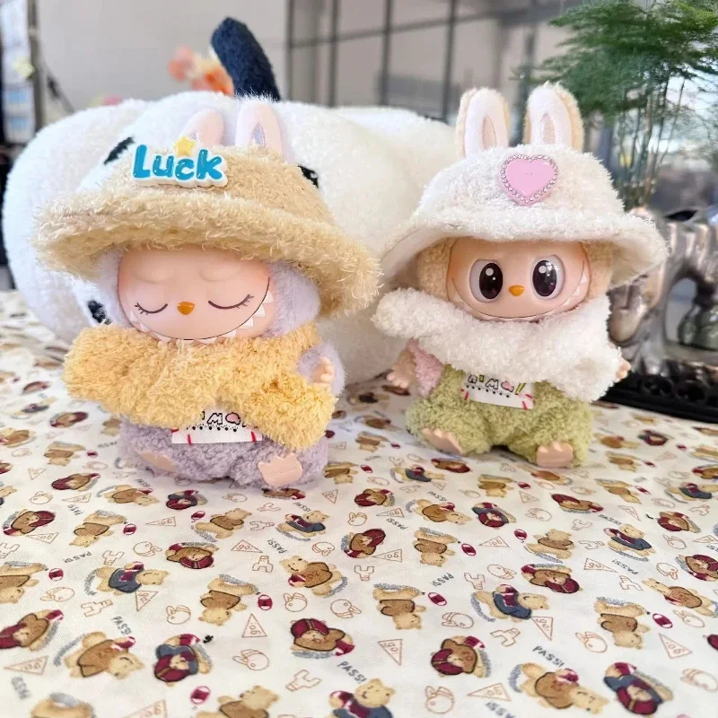 Para labubu poppenkleertjes 17cm labubu poppenkleertjes acessórios de roupa para coreia labubu idol v1 v2 rok trui kleding presente